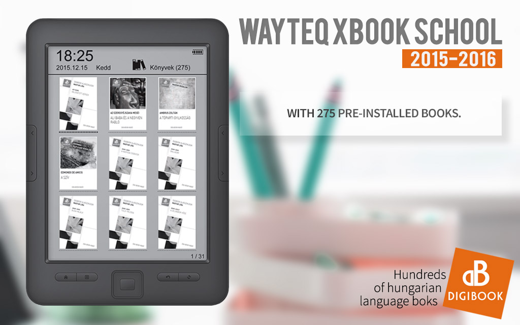  új WayteQ xBook School 2015-2016Eb-book olvasó